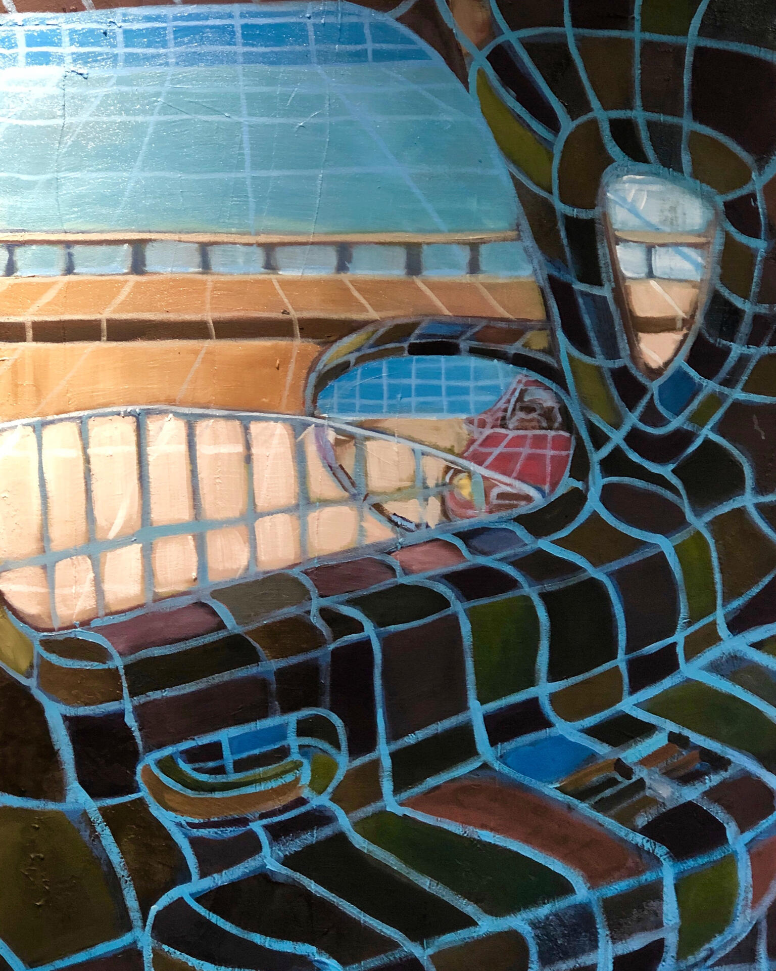 The View from my 2018 Honda Fit, 2019, oil on panel