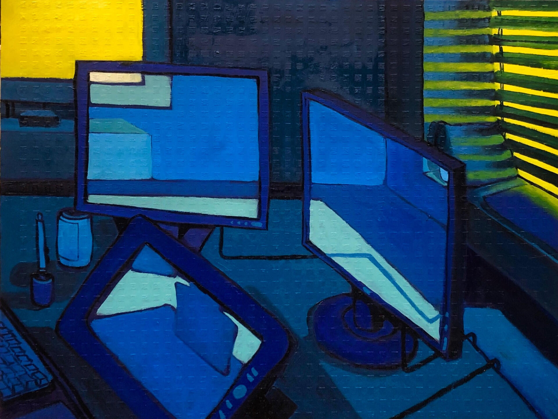 Blue Light II, 2019, oil on panel