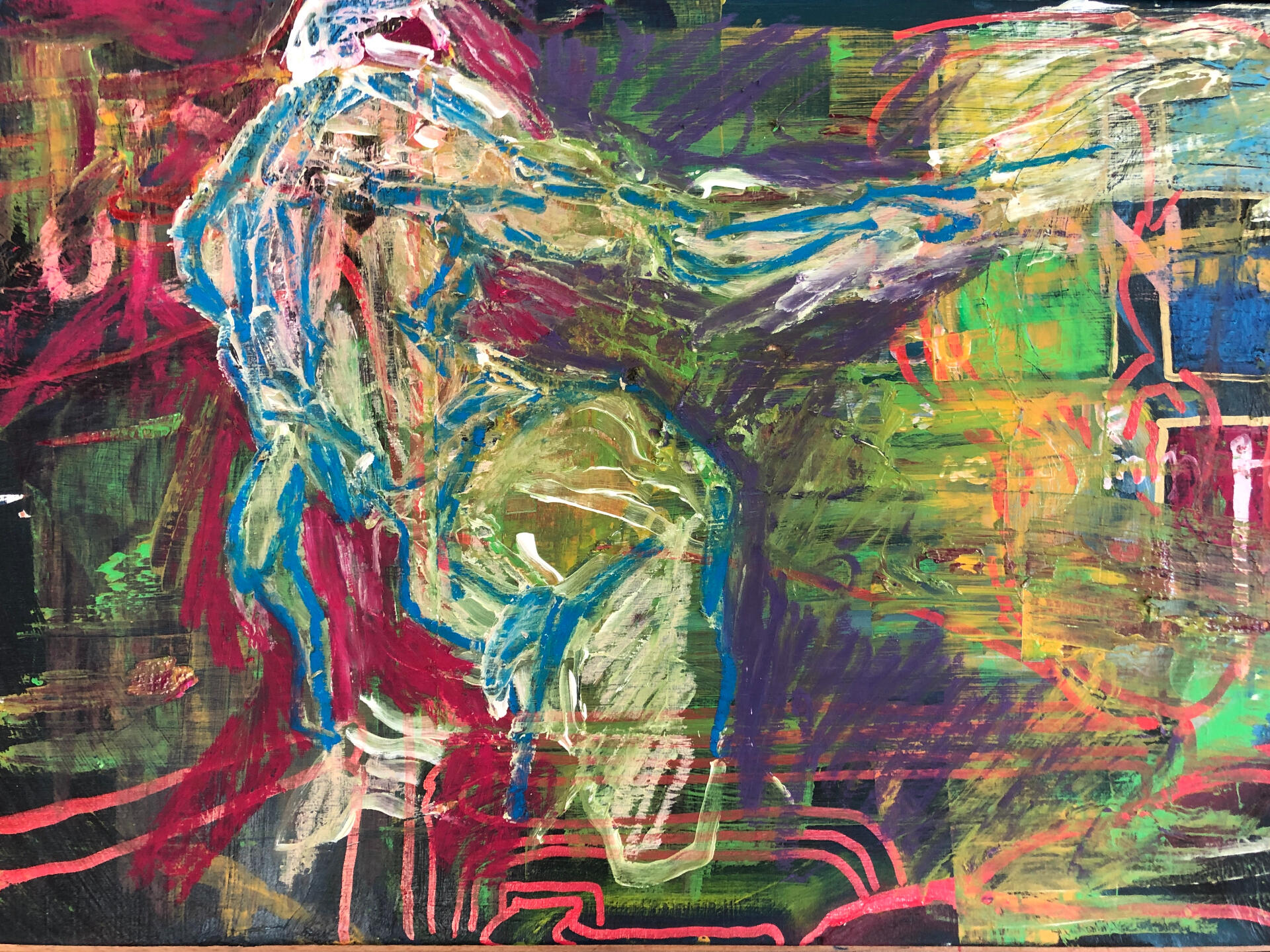 Eye Level III, 2020, mixed media on panel